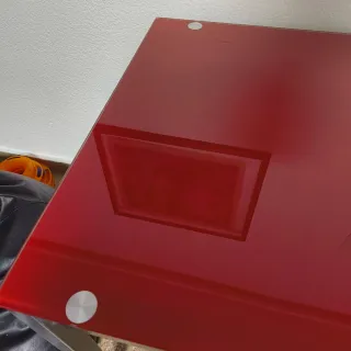 Tavolo da cucina e sala da pranzo in vetro temperato rosso