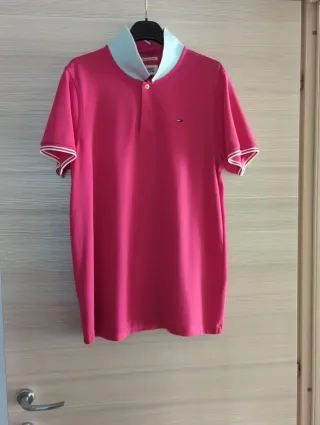 Polo Hilfiger Denim Rosa Maniche Corte