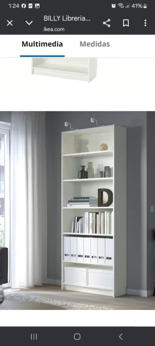 Estantería alta Ikea Billy blanca