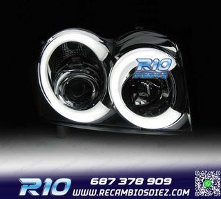 FAROS JEEP GRAND CHEROKEE 05-08 LUZ DIURNA LED CROMADO