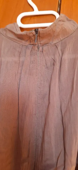 Vestido marrón gasa verano talla M