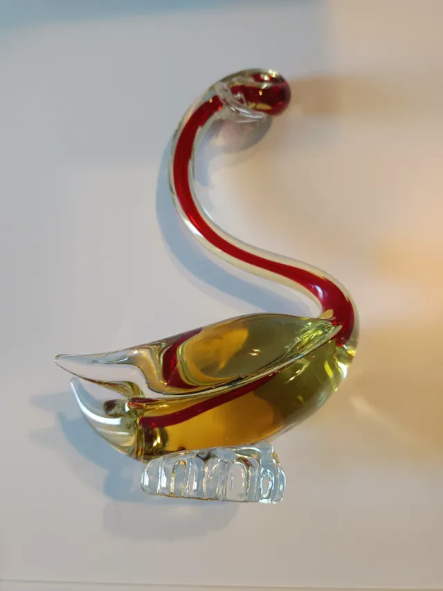 Cigno Vetro Murano Sommerso Anni 50/60