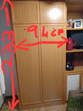 Armario con literas abatibles