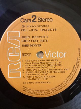 John Denver’s Greatest Hits LP