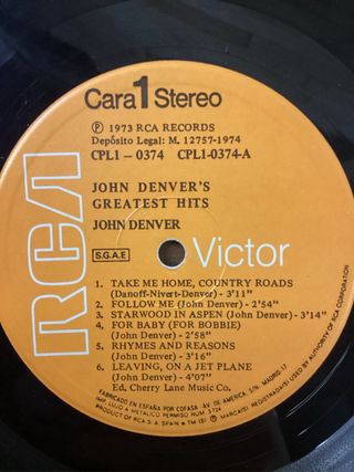John Denver’s Greatest Hits LP