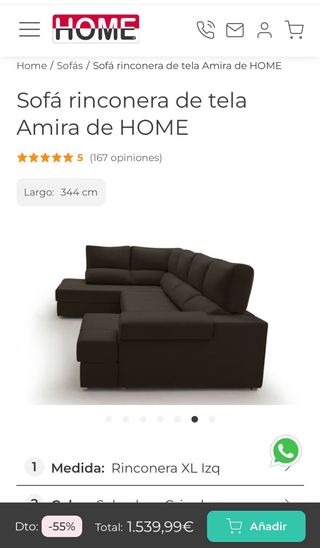 Chaiselong XL sin estrenar