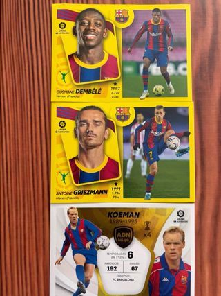 Lote cromos Barça: Koeman, Griezmann, Dembele