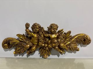 Pareja de adornos ángeles dorados