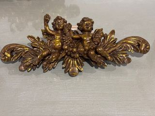 Pareja de adornos ángeles dorados