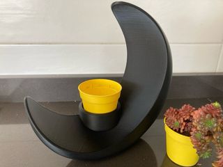 Portavaso Mezza Luna Nero stampa 3D (no pianta)