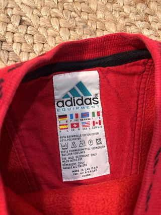 Sudadera Adidas Equipment Roja Vintage Talla M