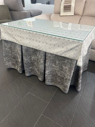 Mesa Camilla Completa Tela y Cristal