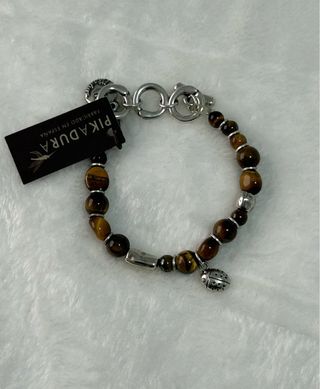 Pulsera mariquita piedras ojo de tigre