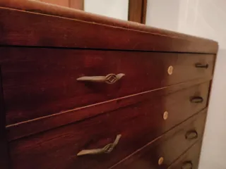 Cassettiera Comò Anni '40 con Specchio