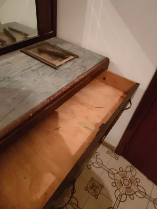 Cassettiera Comò Anni '40 con Specchio