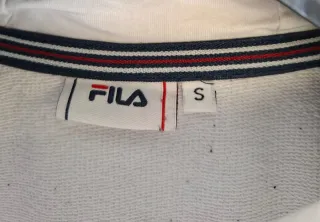 FILA Vintage Hoodie White & Navy Retro 90s Y2K Spo