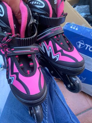 Patines en línea LED Rosa Talla M