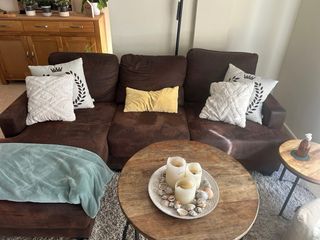 Divano a due posti in velluto marrone