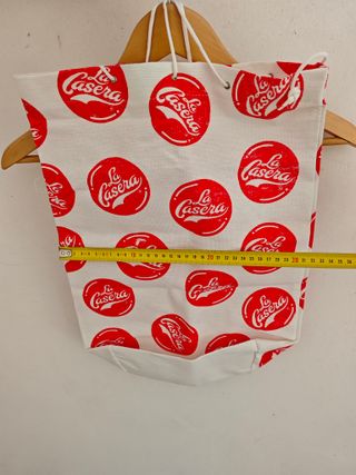 Saco/bolsa ajustable La Casera vintage blanco rojo