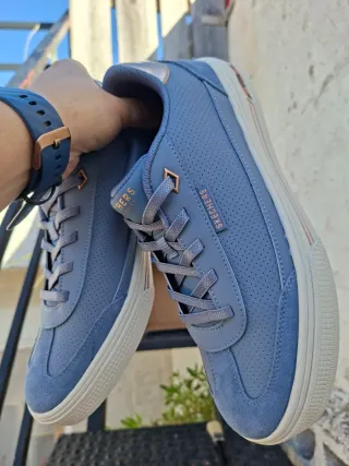 Zapatillas Skechers Azul y Dorado