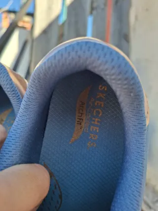 Zapatillas Skechers Azul y Dorado