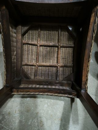 Juego 6 Sillas Mimbre y Madera