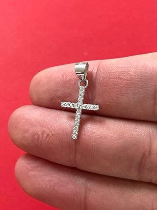 Elegante Cruz Circonitas Plata De Ley 925