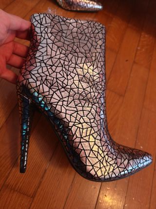 Botines plateados talla 39