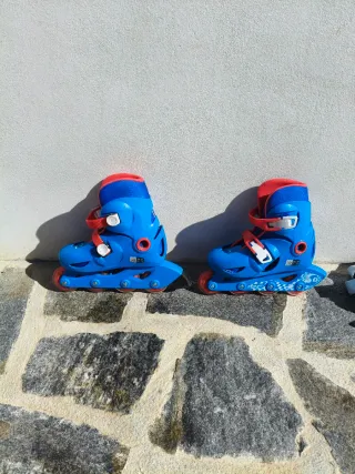 Patines en línea niño Oxelo azul/rojo