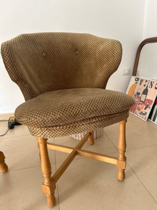 Pack 3 Sillas Comedor Tela y Madera