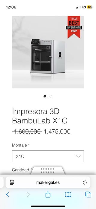 Impresora 3D Bambu Lab X1 Carbon