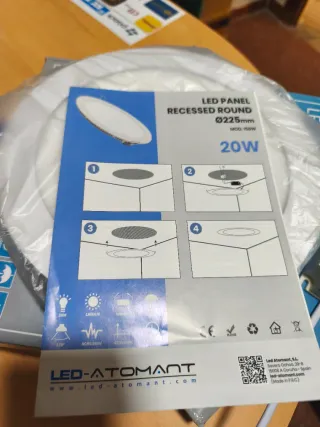 2x Panel LED Empotrable Redondo 20W