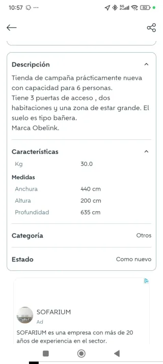 Tienda de campaña(gan cayon )grande para 6 persona