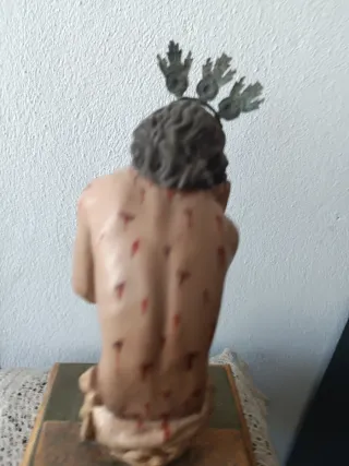 Antigua talla en madera policr.Jesus de las Penas.