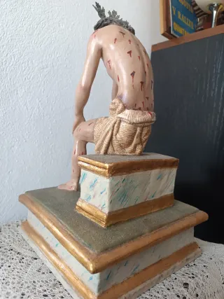 Antigua talla en madera policr.Jesus de las Penas.