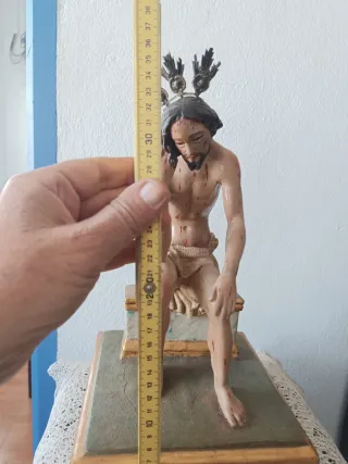 Antigua talla en madera policr.Jesus de las Penas.