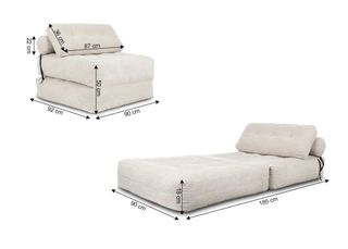 Sofá Cama Individual Corduroy Beige
