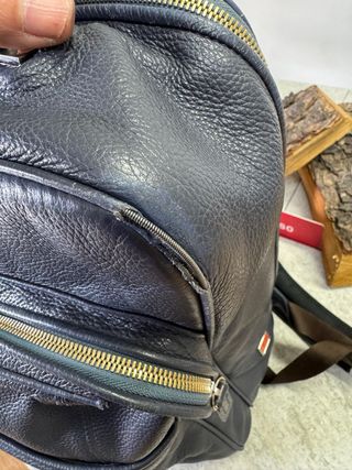 Zaino uomo in pelle blu