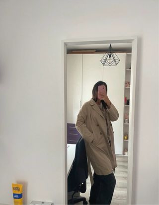 Gabardina beige larga