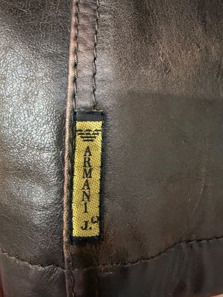 Chaquetón Armani Jeans Marrón Piel Sintética