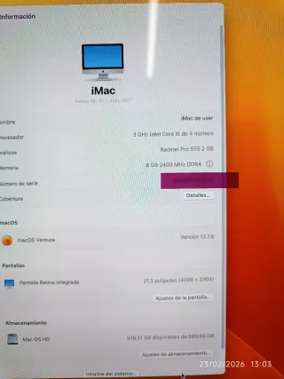 iMac 22 4K Retina i5/8/1000