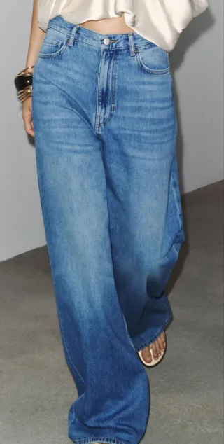 Pantalón Palazzo Zara Woman Azul