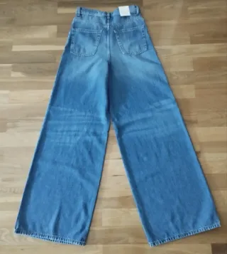 Pantalón Palazzo Zara Woman Azul