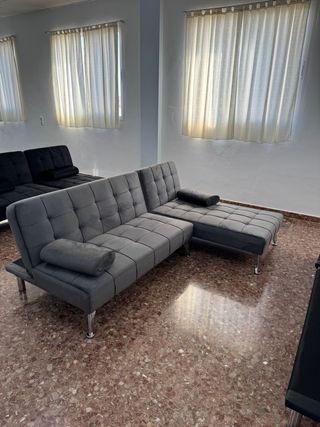 Divano letto con chaise longue in velluto NUOVO