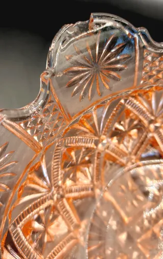 Centro de Mesa Cristal Rosa Vintage