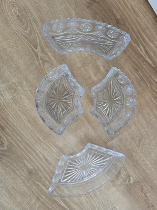 Recipientes cristal tallado antiguos