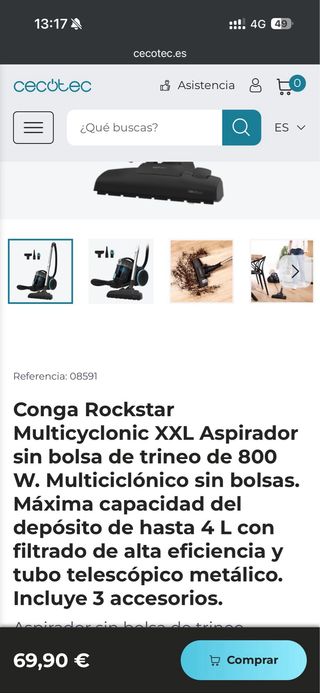 Aspiradora Conga Rockstar Multicyclonic XXL