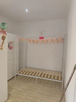 Cama dosel forja metal blanca