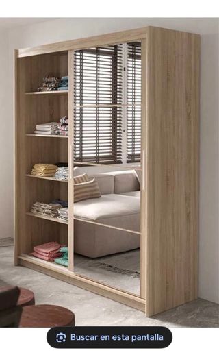 Guardaroba con ante scorrevoli in vetro e legno