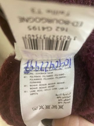 Jersey Kookai granate lana talla M